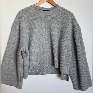 Topshop Light Gray Textured Knit Top